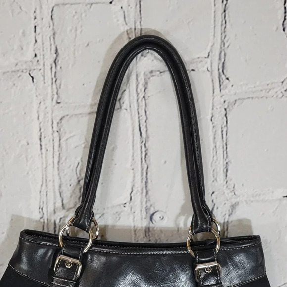 Nine West Large Black Womens Shoulder Bag Purse Tote Classic Minimalist Neutral‎ - Picture 3 of 10